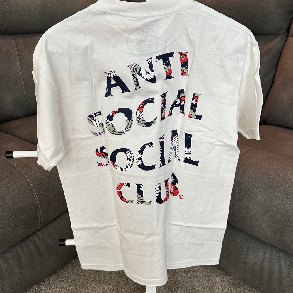 Anti Social Social Club flower lettering white tee